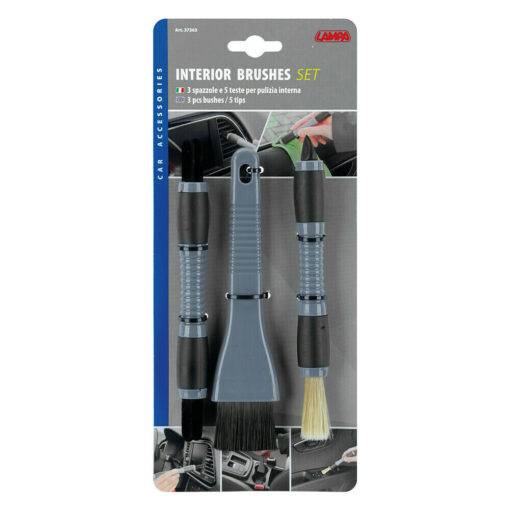 LAMPA INTERIOR BRUSHES SET 3 Σετ Βουρτσάκια Καθαρισμού Εσωτερικού Αυτοκινήτου