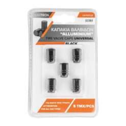 Cartech Καπάκια Βαλβίδων 5τμχ. Μαύρο Aluminium 52393